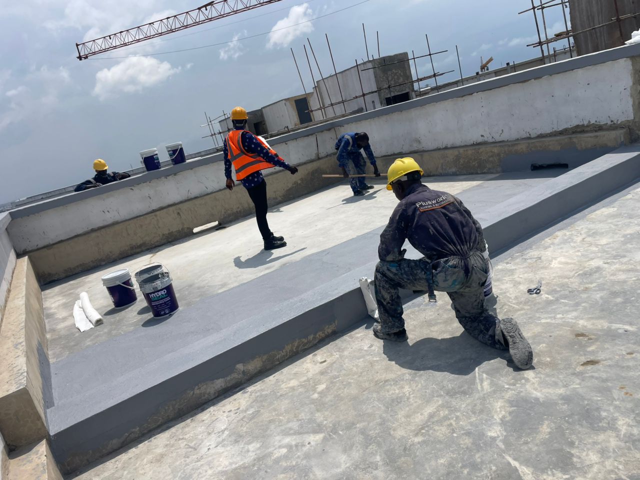 HydroSeal applied across a flat concrete roof