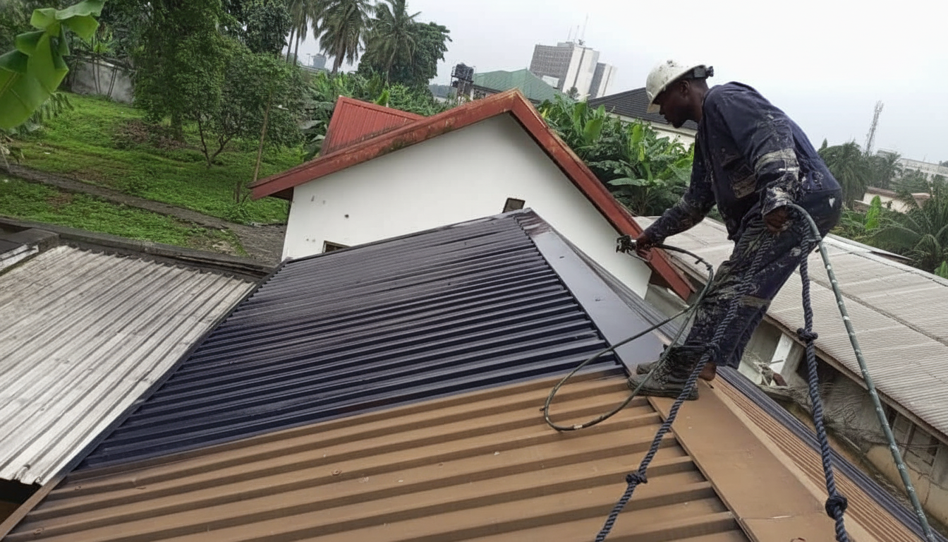 Roof Coating protecting a metal roof from rust